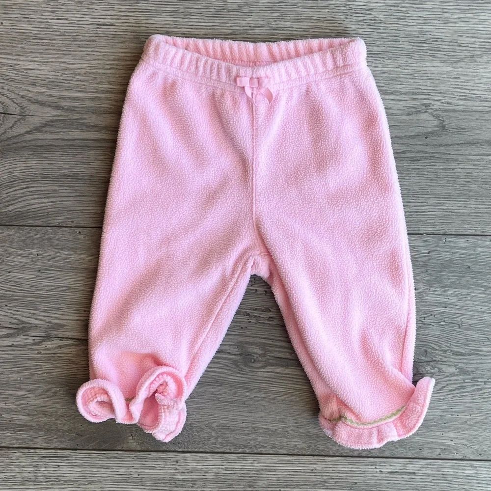 Gymboree Baby Girl Fleece Sweatpants with Ruffle Ankles Pink Size 0-3 Months
